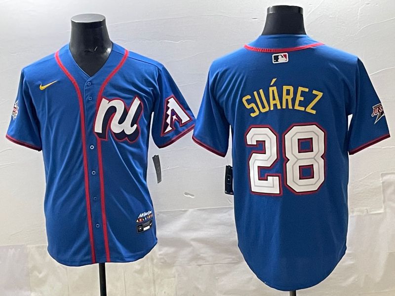 Men 2025 Arizona Diamondback #28 Suarez Blue All star Nike MLB Jersey style 02